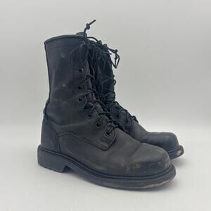 Vintage Distressed Engineer Boots Men’s 9 Oil Resistant Workwear Combat Moto
